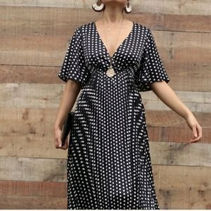 Polka-dot maxi dress